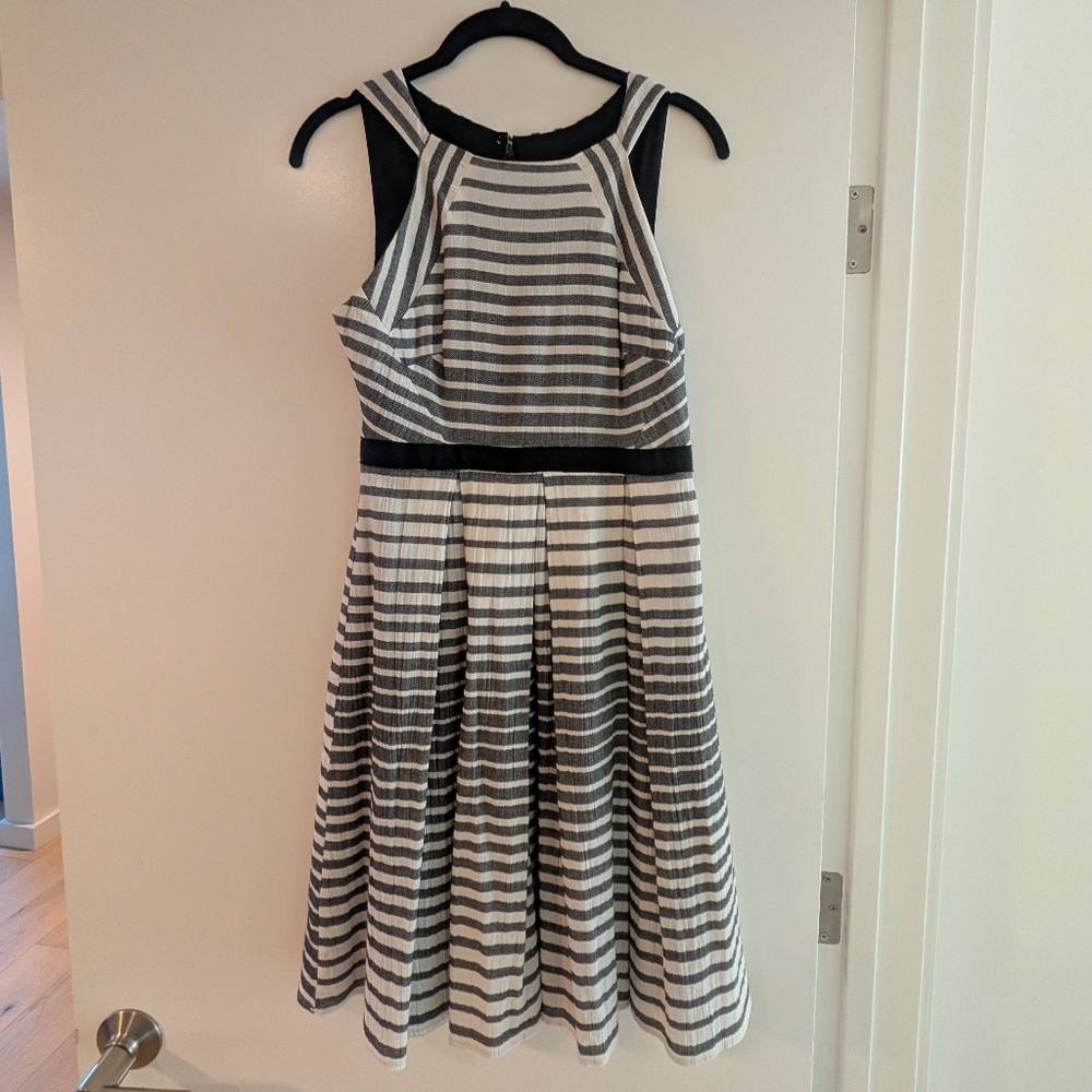 Eva Franco Black and White Striped Dress